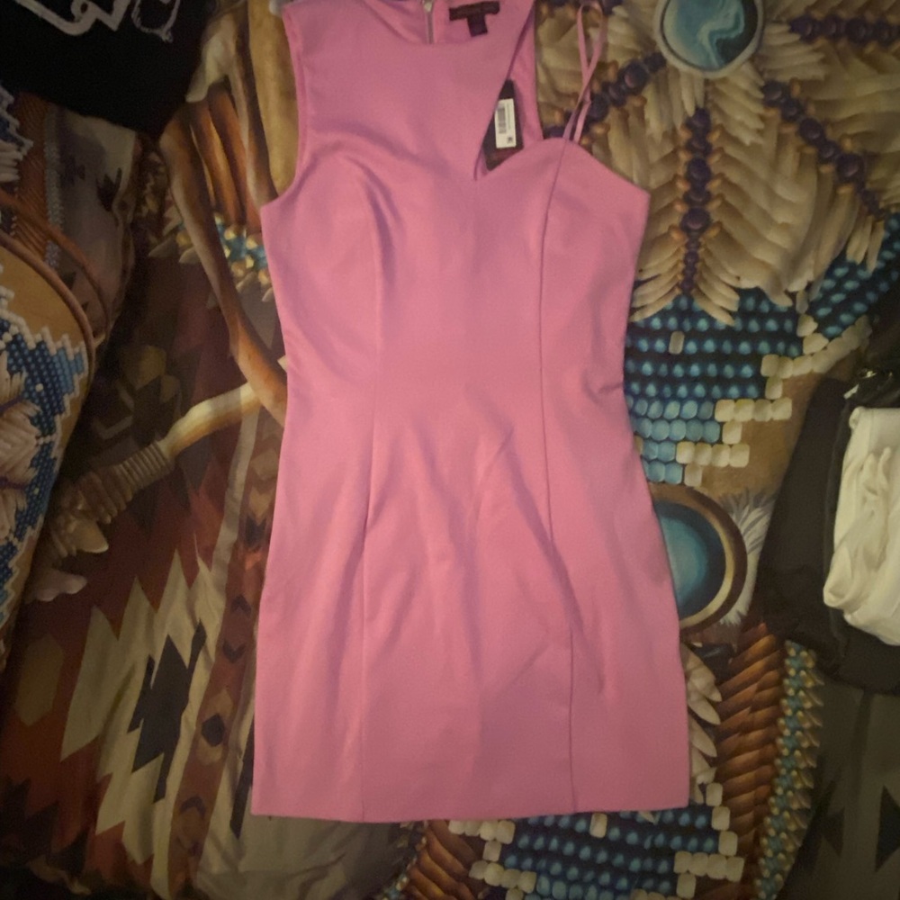 Material Girl One Shoulder Pink Dress